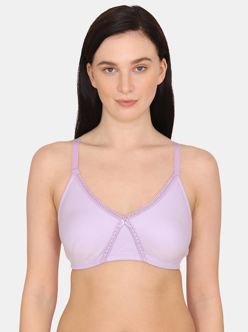 Rosaline by Zivame Purple Double Layered Full Coverage T-Shirt Bra Price in India