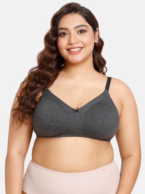 Rosaline by Zivame Charcoal Double Layered Half Coverage Bra Price in India