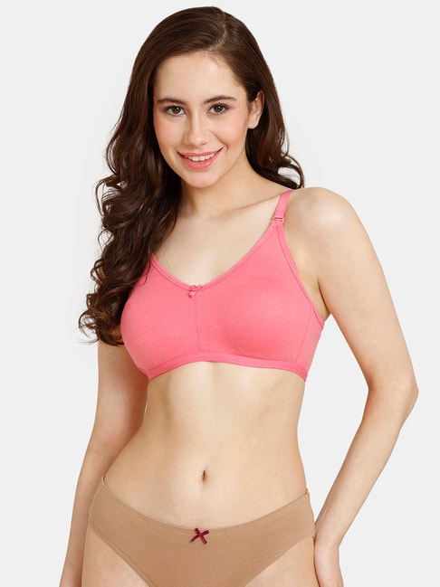 Rosaline by Zivame Pink Double Layered Half Coverage T-Shirt Bra Price in India
