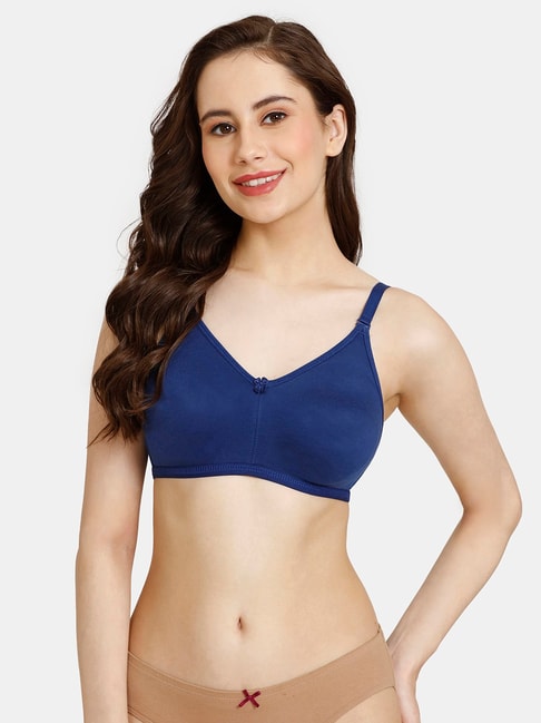 Rosaline by Zivame Blue Double Layered Half Coverage T-Shirt Bra Price in India