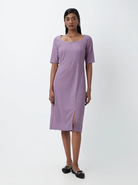 Wardrobe by Westside Purple Ribbed Dress Price in India