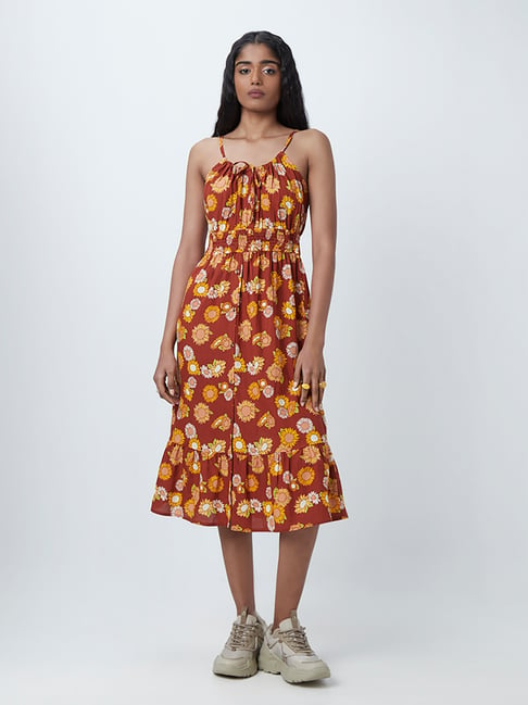 Nuon by Westside Brown Floral-Printed Dress Price in India