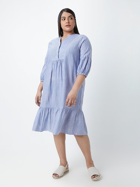 Gia Curves by Westside Blue Striped Dress Price in India