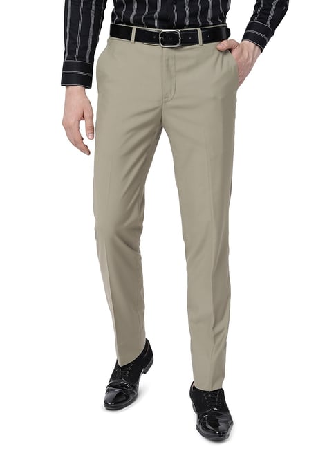 Classic Polo Casual Trousers  Buy Classic Polo Mens Cotton Solid Slim Fit Cream  Color Trouser Online  Nykaa Fashion