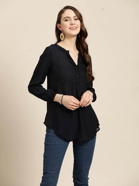 Qurvii Navy Regular Fit Shirt-picture-17