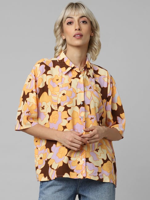 Only Multicolor Viscose Floral Print Shirt-picture-33