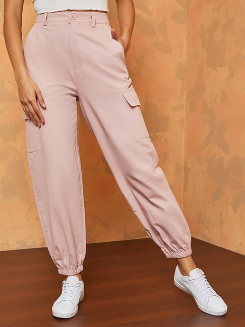 Styli Pink High Rise Joggers