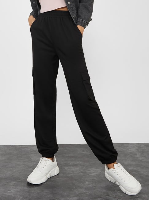 Styli Black High Rise Joggers