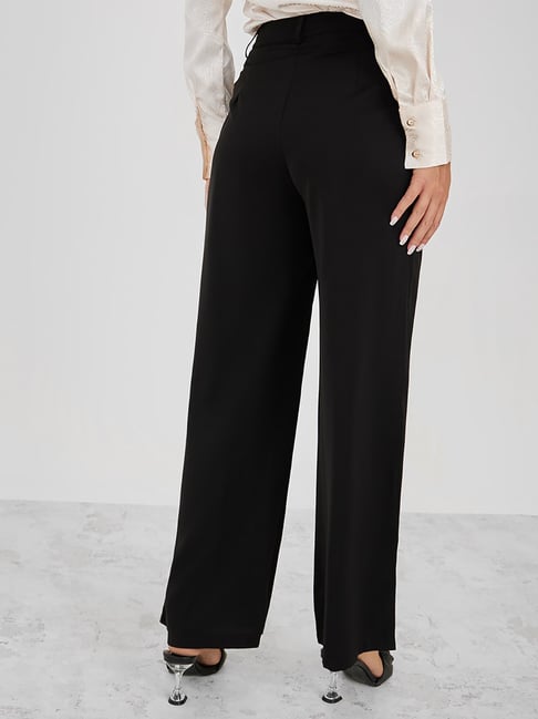 Tailored Wide Leg Trousers Black | NA-KD
