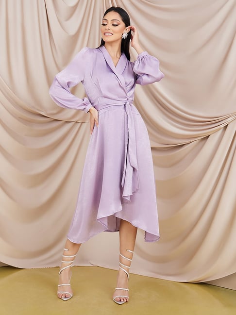 Styli Lilac Wrap Dress Price in India