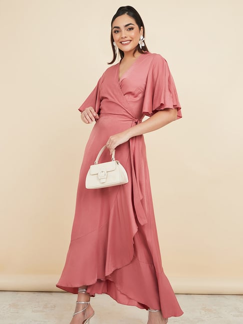 green emerald velvet dress Petal & Pup Women's Betina Bow Front Maxi Dress