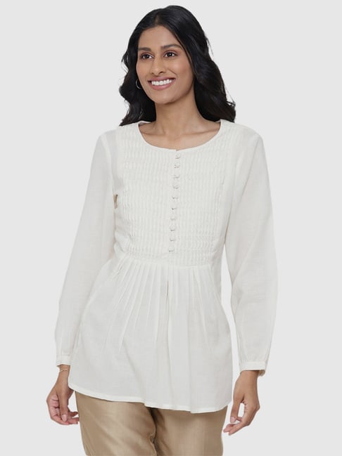 White Cotton Tunics - Buy White Cotton Tunics online in India