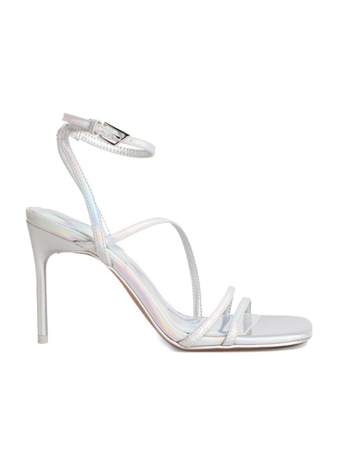 Call It Spring Women's Silver Ankle Strap Stilettos - Main Image
