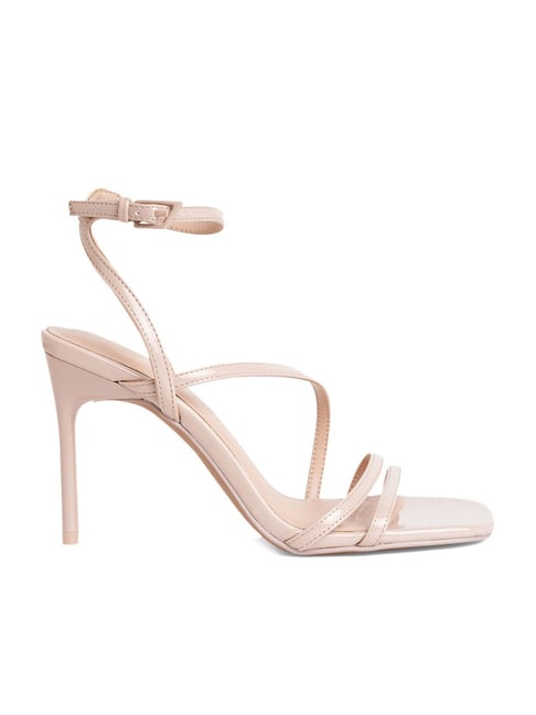 Call It Spring Women's Beige Ankle Strap Stilettos