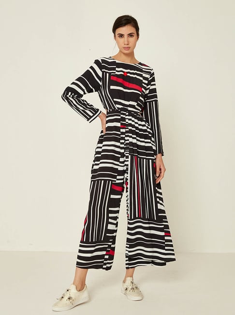 ANCESTRY Black Printed Jumpsuit