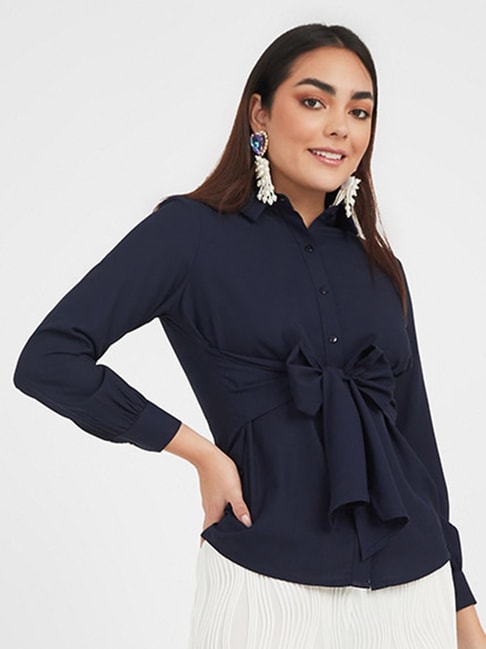 Styli Navy Casual Shirt Price in India