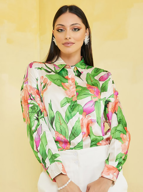 Styli Multicolor Printed Casual Shirt Price in India