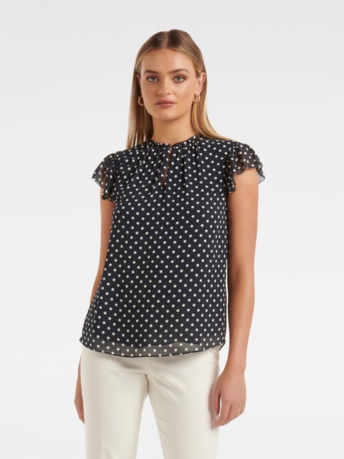 Forever New Black Printed Top Price in India