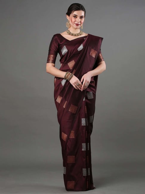 Maroon Kanjivaram Saree with Matching Designer Blouse || Rooprekha –  rooprekha