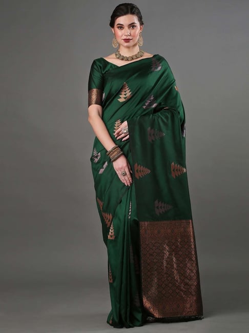 Pleasant Green Soft Silk Saree with Energetic Blouse Piece - Dress me Royal