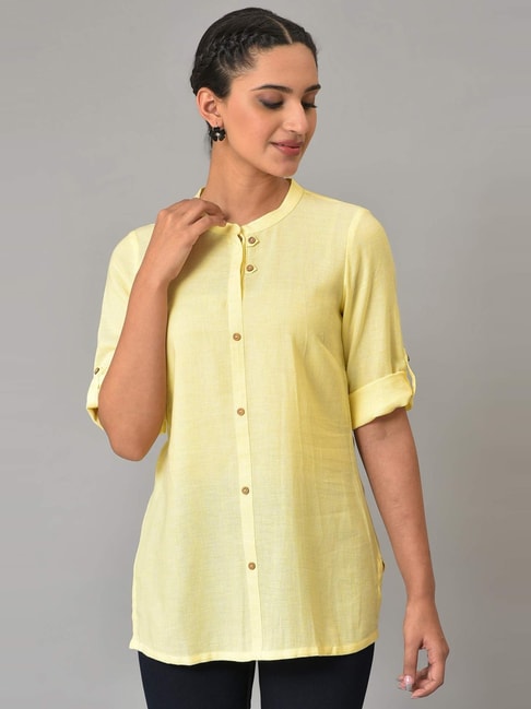 Buy online Yellow Cotton Chikankari Kurti from Kurta Kurtis for Women by Go  Lucknow for ₹1750 at 0% off | 2024 Limeroad.com