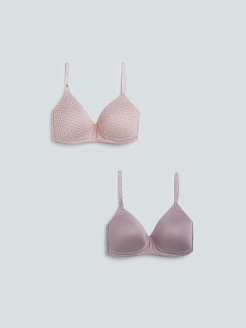 Wunderlove by Westside Blush Pink Padded Bra Set Of Two Price in India