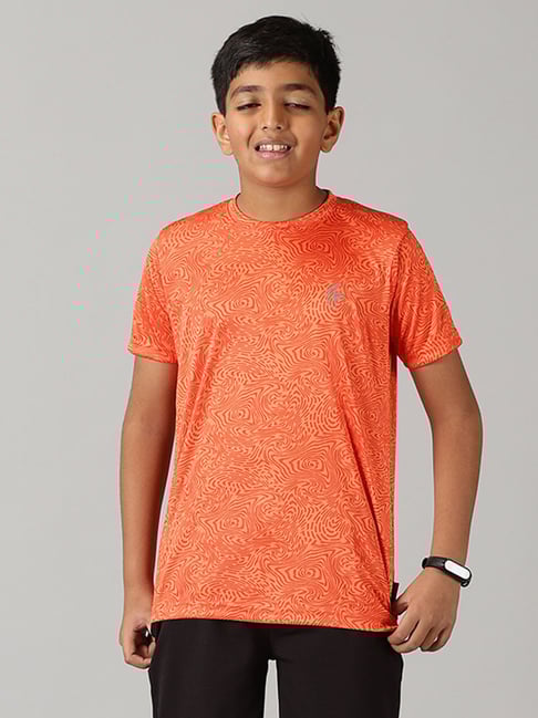 Kiddopanti Kids Orange Printed T-Shirt-picture-14
