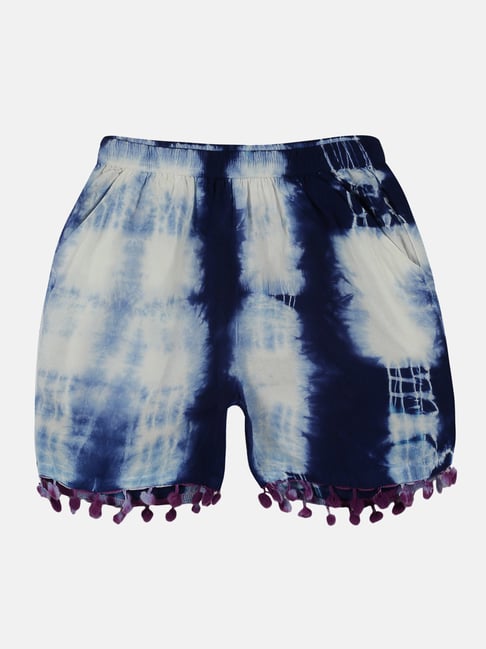 Kiddopanti Kids Navy & White Printed Shorts-picture-34