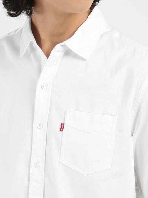 Levi s Crystal White Cotton Regular Fit Shirt