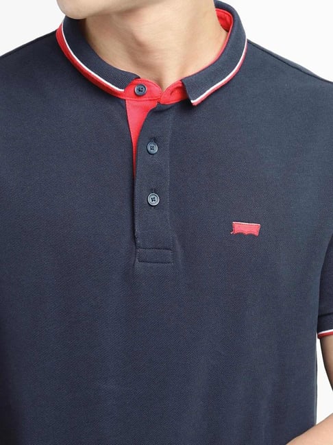 Levi's Blue Cotton Regular Fit Polo T-Shirt