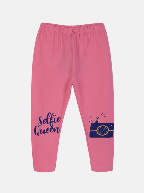 Buy Girls Pink Solid Basic Leggings Online at Sassafras