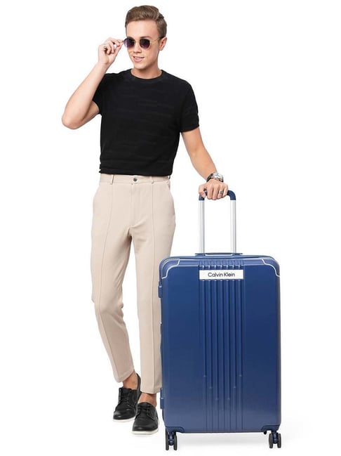 Buy Calvin Klein Blue Large Hard Cabin Trolley cm Online At