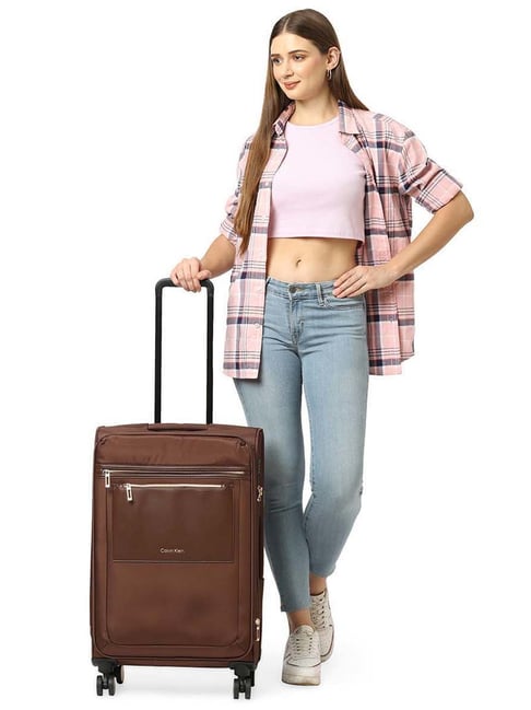 Buy Calvin Klein Brown Medium Soft Cabin Trolley 28 cm Online At