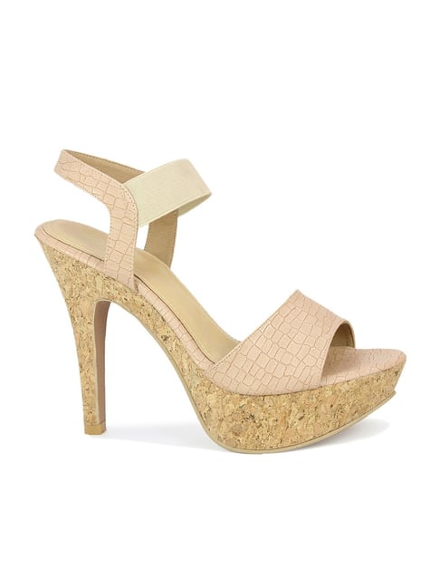 Inc 5 Inc.5 Women's Beige Ankle Strap Stilettos