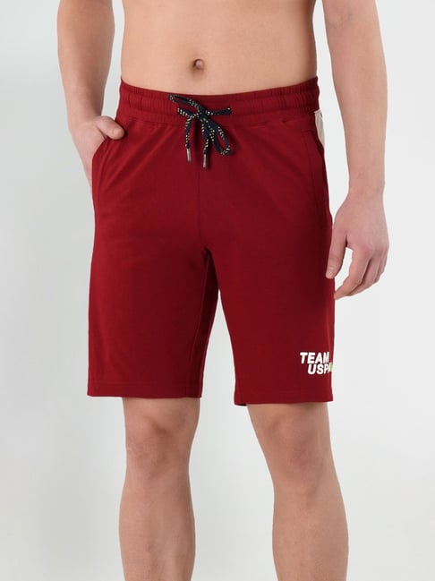 U S Polo Assn U.S. Polo Assn. Red Cotton Regular Fit Shorts