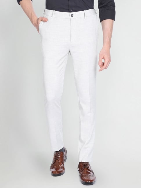Buy Arrow Newyork Super Slim Smart Flex Navy Blue Trousers online