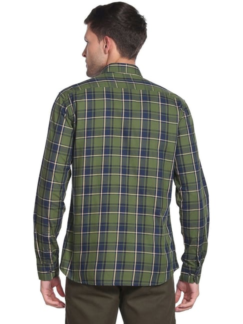 ARROW 60’s shadow check rayon shirt Buy Arrow Sport Slim Fit Windowpane Checks Shirt - NNNOW.com