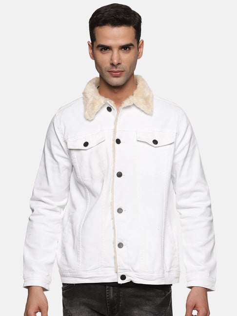 Kultprit White Slim Fit Jacket-picture-43