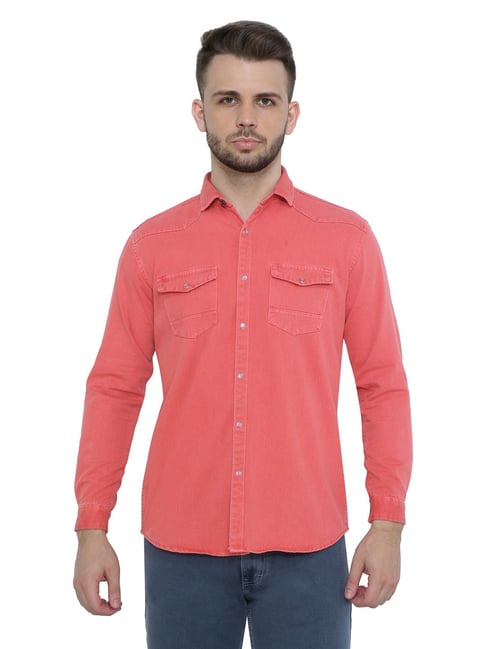 T-Shirts & Shirts | Denim co orange colour shirt for men | Freeup