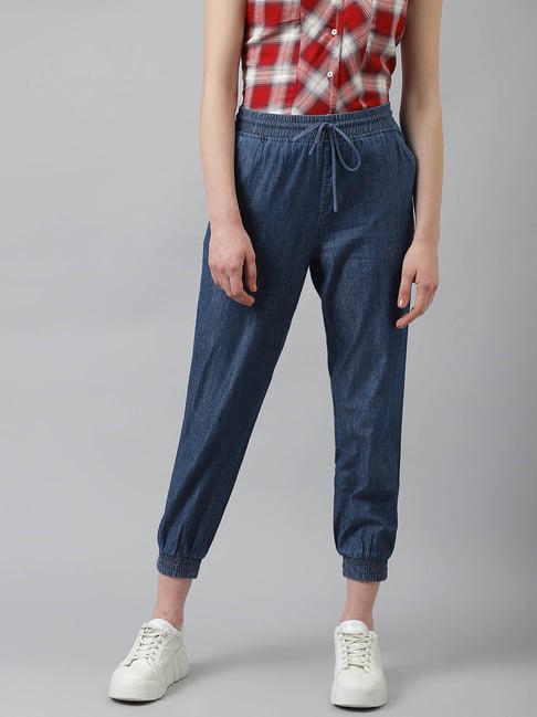 Quarter Women's Cotton Joggers Latin Quarters Blue Cotton