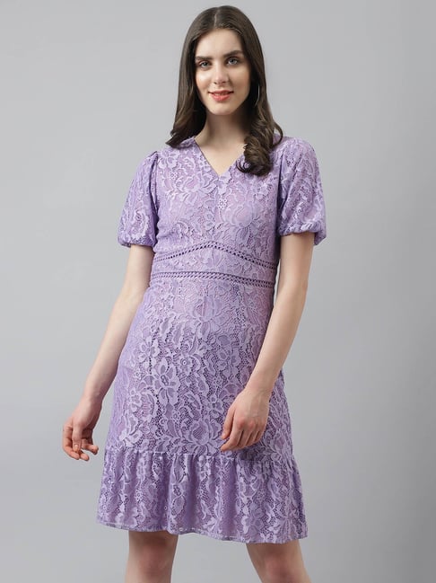 Latin Quarters Lilac Lace A Line Dress