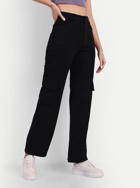 Off Duty Trousers and Pants  Buy Off Duty Korean Baggy Pants Black Online   Nykaa Fashion