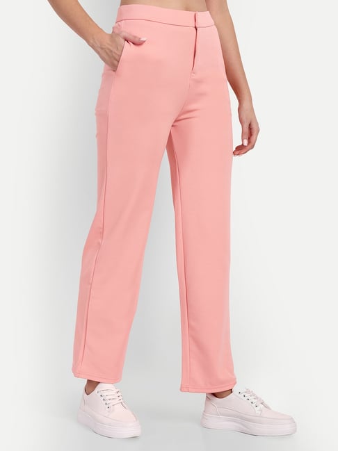 Buy Pink Trousers & Pants for Women by Magre Online | Ajio.com