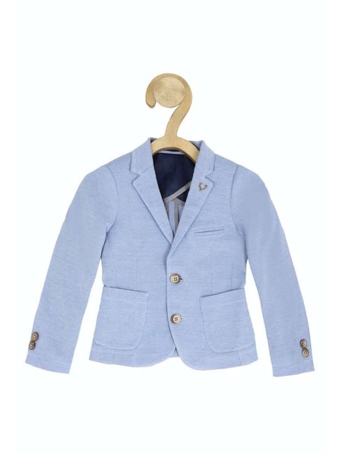 Allen Solly Junior Blue Cotton Regular Fit Full Sleeves Blazer