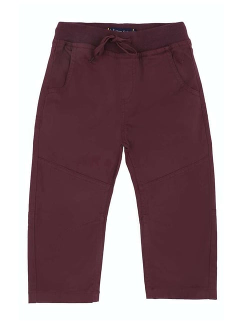 Allen Solly Junior Maroon Cotton Regular Fit Trousers