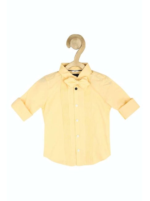 Allen Solly Junior Yellow Cotton Regular Fit Full Sleeves Shirt