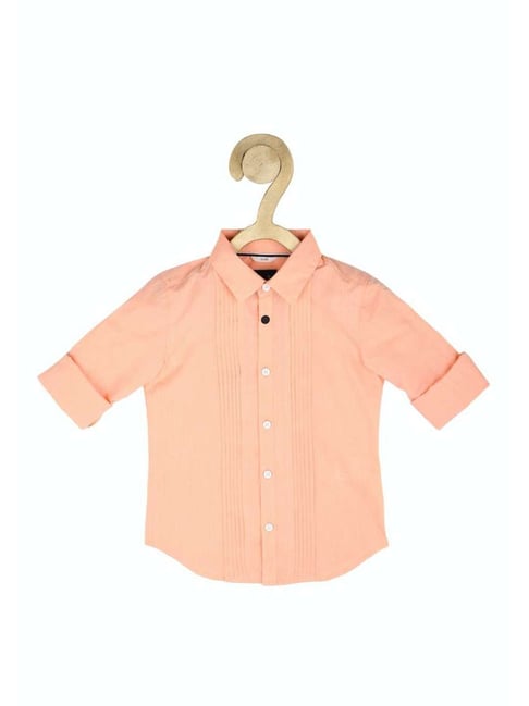 Allen Solly Junior Peach Cotton Regular Fit Full Sleeves Shirt