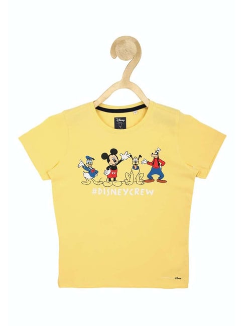 Allen Solly Junior Yellow Cotton Printed T-Shirt