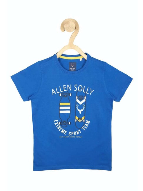 Allen Solly Junior Blue Cotton Printed T-Shirt