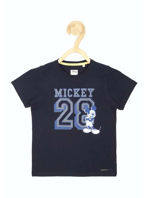 Allen Solly Junior Navy Cotton Printed Mickey T-Shirt